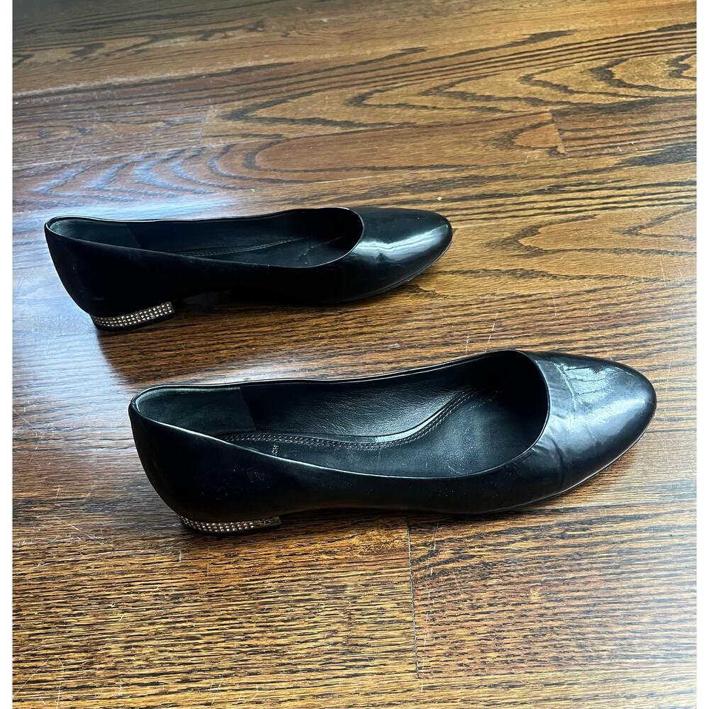 Tory Burch Is Women’s Black Patent Leather Flats Rhinestone Low Heel size 8.5